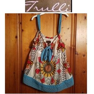 Trulli Sleeveless Boho Floral Summer Tank Top Size M